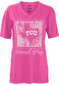 TCU Horned Frogs Juniors Pink State Crochet Unisex Tee