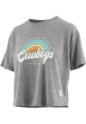 Oklahoma State Cowboys Womens Sunrise Script T-Shirt - Grey