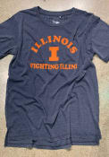 Illinois Fighting Illini Womens Vintage Burnout T-Shirt - Navy Blue