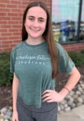 Michigan State Spartans Womens Vintage Crop T-Shirt - Green