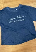 Penn State Nittany Lions Womens Vintage Crop T-Shirt - Navy Blue