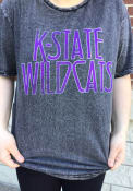 K-State Wildcats Womens Mineral Wash Zeppelin T-Shirt - Black