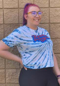 Kansas Jayhawks Womens Tie Dye Campus Crop T-Shirt - Blue