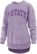K-State Wildcats Womens Ponchoville Crew Sweatshirt - Purple