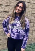 K-State Wildcats Womens Cloud Dye Comfy Cord Crew Sweatshirt - Purple