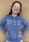 Grand Valley State Lakers Womens Vintage Burnout Hooded Sweatshirt - Blue