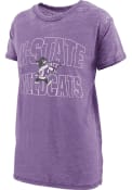 K-State Wildcats Purple Burnout Maxine Pressbox Short Sleeve T-Shirt