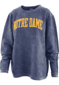 Notre Dame Fighting Irish Womens Corded Crew Sweatshirt - Navy Blue