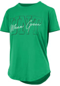 North Texas Mean Green Womens Rounded Bottom Everest T-Shirt - Kelly Green