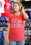 Kansas Jayhawks Womens Burnout Maxine T-Shirt - Red
