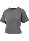 Oklahoma State Cowboys Womens Burnout Valdosta Crop T-Shirt - Black