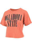 Oklahoma State Cowboys Womens Burnout Showtime Crop T-Shirt - Orange