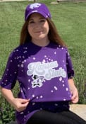 K-State Wildcats Womens Bleach Wash Bonanza T-Shirt - Purple