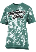 Michigan State Spartans Womens Bleach Wash Bonanza T-Shirt - Green