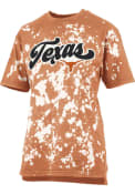Texas Longhorns Womens Bleach Wash Bonanza T-Shirt - Burnt Orange