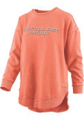 Oklahoma State Cowboys Womens Burnout Blue Jean Baby Poncho Crew Sweatshirt - Orange