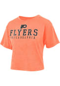 Philadelphia Flyers Womens Vintage Crop T-Shirt - Orange