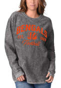 Cincinnati Bengals Womens Cord Crew Sweatshirt - Black