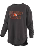 Cincinnati Bengals Womens Fleece Crew Sweatshirt - Black