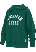 Michigan State Spartans Womens Cozy Tackle Twill Hooded Sweatshirt - Green