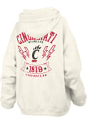 Pressbox Womens Ivory Cincinnati Bearcats RNR Hooded Sweatshirt