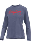 Dayton Flyers Womens Vintage Burnout T-Shirt - Navy Blue