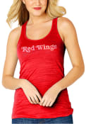 Detroit Red Wings Womens Sequin Jersey Tank Top - Red