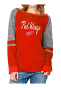 Detroit Red Wings Womens Red Mix Fabric Women's Crew