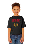 Chicago Blackhawks Youth Black Bold Arch T-Shirt