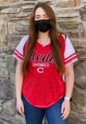 Cincinnati Reds Womens Curvy Multi Count Red Short Sleeve Plus Tee