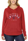 Cleveland Indians Womens Red Arch Wordmark Hoodie