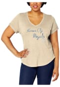 Kansas City Royals Womens Vintage Slub Oatmeal Short Sleeve Plus Tee