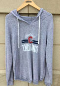 Cleveland Indians Womens Grey Hacci V Notch Hoodie