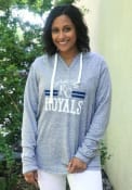 Kansas City Royals Womens Hacci V Notch Hooded Sweatshirt - Grey