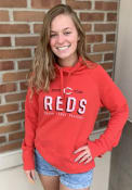 Cincinnati Reds Womens French Terry Funnel Crew Sweatshirt - Red