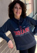 Cleveland Indians Womens French Terry Funnel Navy Blue Crew Sweatshirt