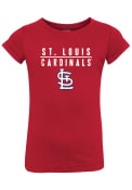 St Louis Cardinals Toddler Girls Underlined Wordmark T-Shirt - Red