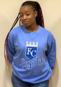 Kansas City Royals Womens Washed Crew Sweatshirt - Light Blue