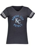 Kansas City Royals Womens Football T-Shirt - Navy Blue