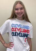 Cleveland Indians Womens Repeated T-Shirt - White