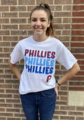 Philadelphia Phillies Womens Repeated T-Shirt - White