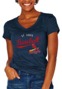 St Louis Cardinals Womens Multicount T-Shirt - Navy Blue