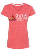 St Louis Cardinals Womens Melange T-Shirt - Red