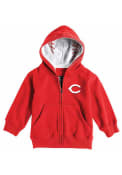 Cincinnati Reds Baby Primary Logo Full Zip Sweatshirt - Red