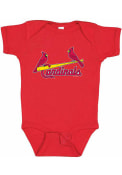 St Louis Cardinals Baby Primary Logo One Piece - Red