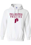 Philadelphia Phillies Womens Gildan Hooded Sweatshirt - White