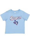 Texas Rangers Toddler Wordmark and Logo T-Shirt - Light Blue