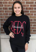 Cincinnati Reds Womens Script T-Shirt - Black
