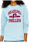 Philadelphia Phillies Womens Triangle T-Shirt - Light Blue