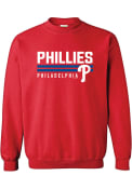 Philadelphia Phillies Womens Lines Crew Sweatshirt - Red